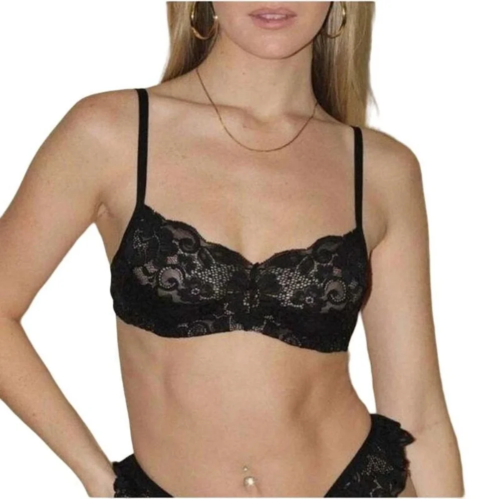 WE ARE HAH Hook Up Bra SIZE 30-38 D 32-40 DD Noir Black Free People NEW - Picture 3 of 4